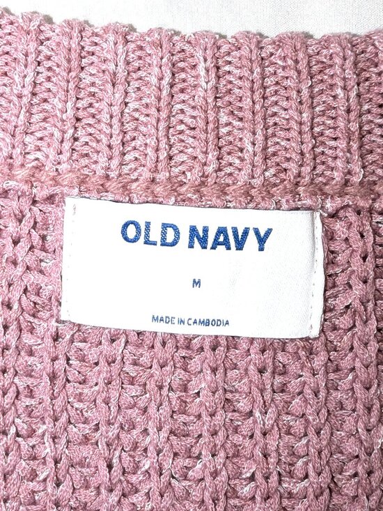 Old Navy | Lightweight Shaker Stitch Pink Short Sleeve Sweater | Size Medium - Picture 5 of 11